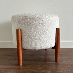 Elroy Round Velvet Ottoman with Wooden Legs - Threshold™ designed with Studio McGee
