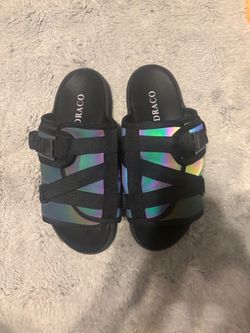 Black Reflective Draco Slides SIZE 9