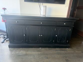 Restoration Hardware Black Wooden Sideboard Buffet/Console