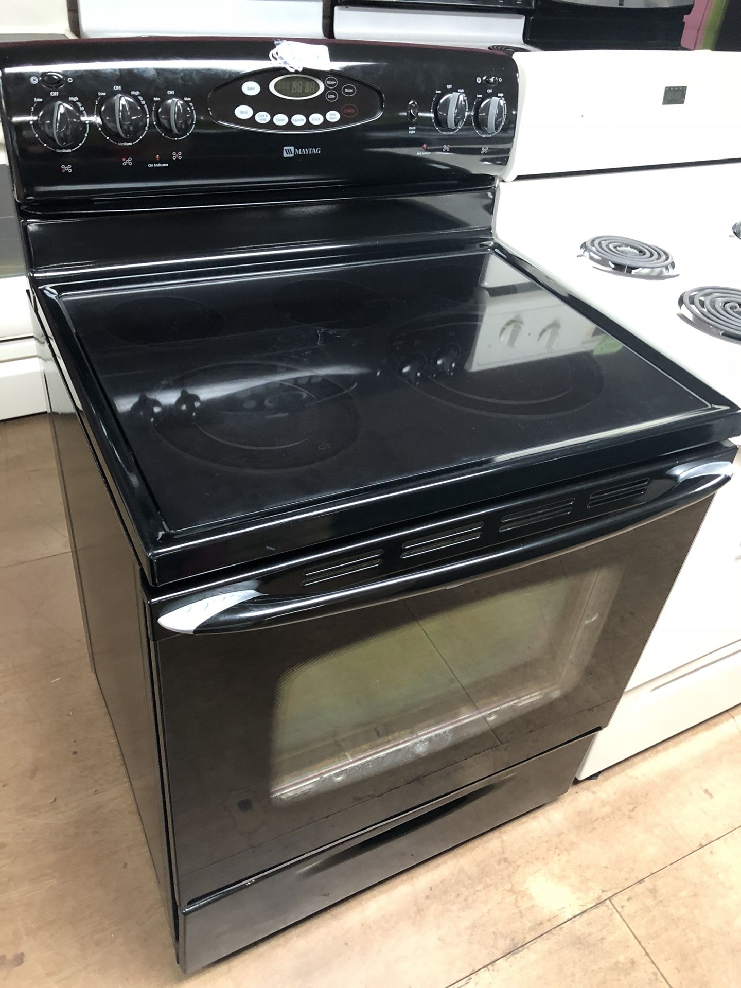 Black Maytag Glass Top Stove