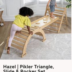 Pikler Triangle, Slide & Rocket Set - Natural 90025