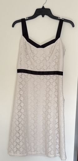 Loft (by Ann Taylor) Ivory/Cream Sleeveless Crochet Overlay Dress Formal 4P