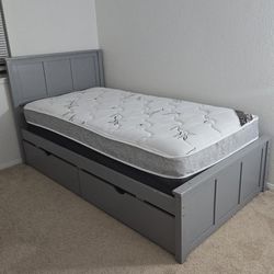 Gray Twin Bed Frame 