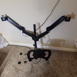 Computer monitor mount with laptop stand