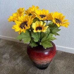 Vase with artificial Sunflowers 🌻