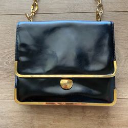 Vintage Mark Cross black and gold purse