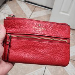 Red Leather Kate Spade Wristlet
