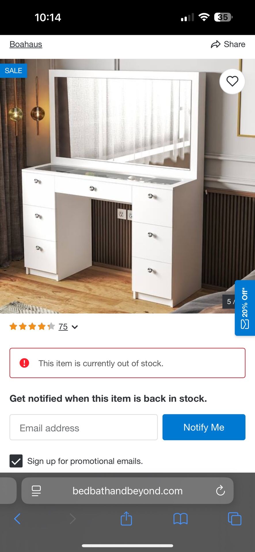 White Vanity With Mirror