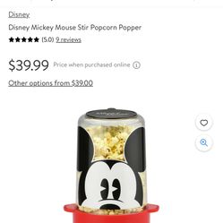 Disney Mickey Mouse Stir Popcorn Popper