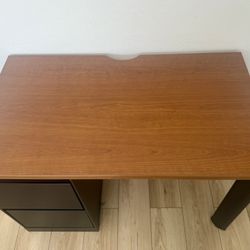 Modern Home Office Desk with 2-Drawer File Cabinet