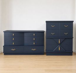 Vintage Blue Dresser Set