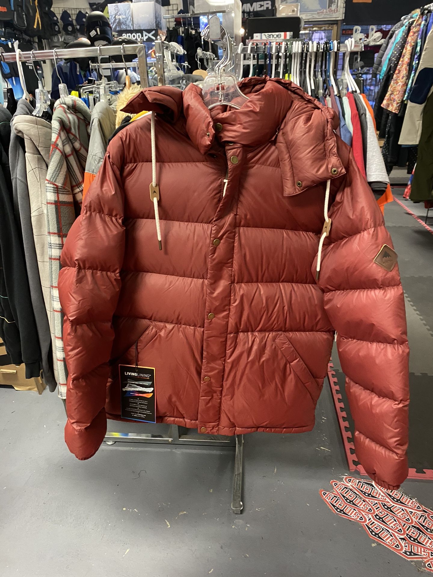 new burton down large snowboard jacket