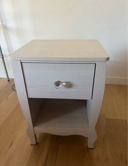White nightstand with drawer