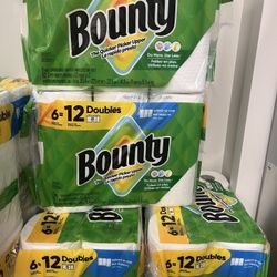 Bounty Paper Towels 6 Roll In Pack, Each Pack For $12