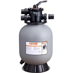 Sand Filter, 16-inch, Up to 35 GPM Flow Rate, Above Inground Swimming Pool Sand Filter System with 7-Way Multi-Port Valve, Filter, Backwash, Rinse, Re