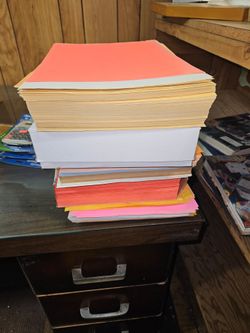 Large Lot of Mixed Color Paper Sheets