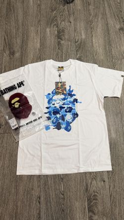 White And Blue Bape T Shirt Size Medium