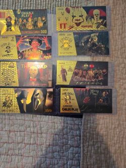 Horror Movie Gold Foil Novelty Banknote Set