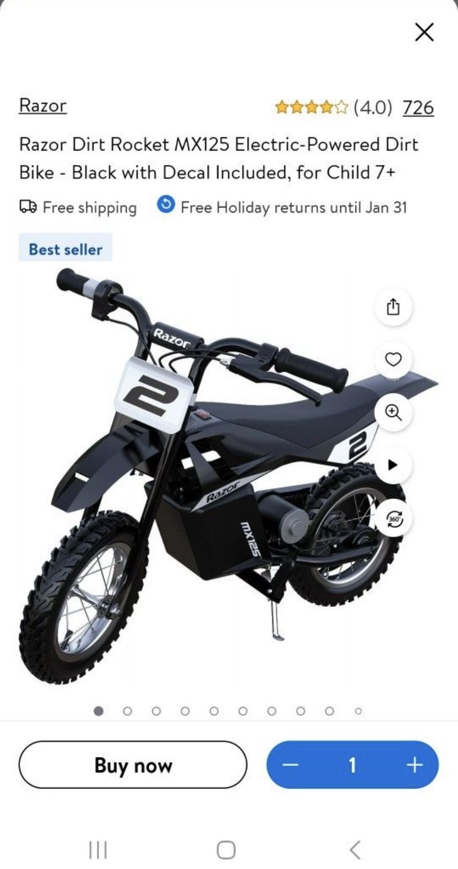 Razor Electric Dirt Bike