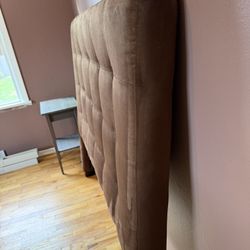 Queen Chocolate Suede Headboard 