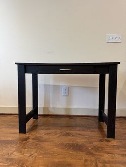 Black Wood Desk with Drawer