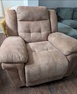 Large Rocking Recliner Chair Beige
