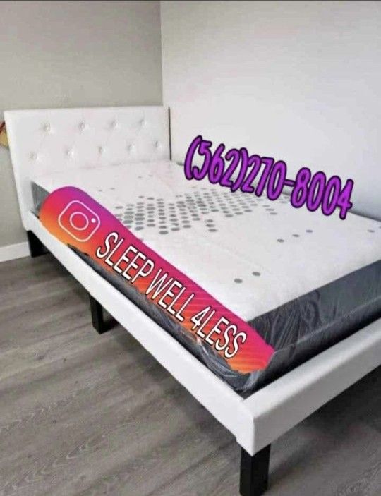 NEW TWIN BED FRAME AND MATTRESS