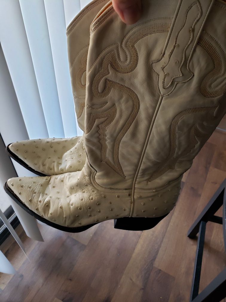 Cowboy Boots (Ostrich skin) size 8