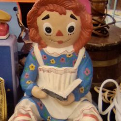 Vintage 70s Raggedy Ann Reading Table Lamp