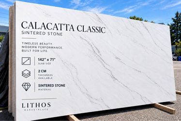 Calacatta Classic  Sintered Stone Slab – 142” x 71” – 2CM
