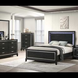 Brand New Elegant LED Queen Size Bed Set 