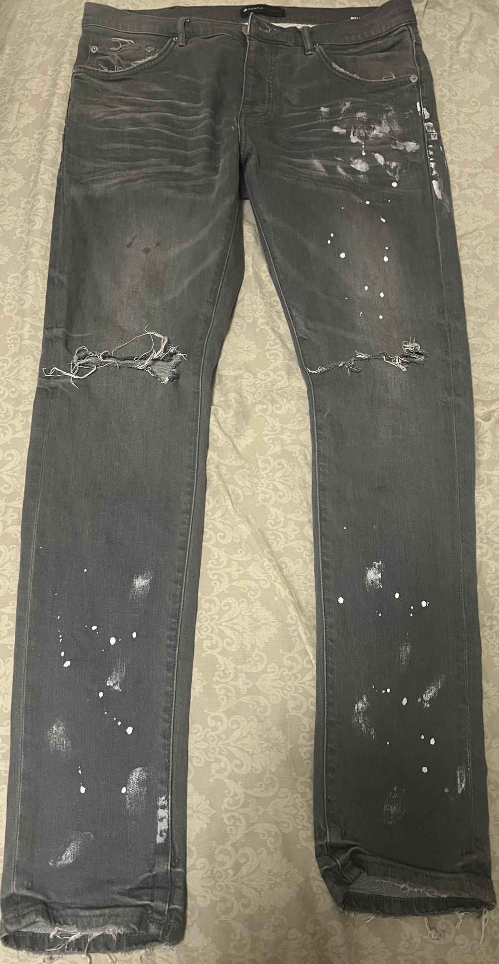 Grey Purple Jeans 