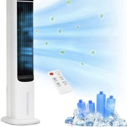 Swamp Cooler, Evaporative Air Cooler With 4 Ice Packs and Remote, 80° Oscillation 3 Speeds 3 Modes, 41" Tower Fans that Blow Cold Air, Bladeless Fan f