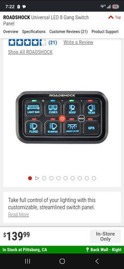 Roadshock Universal LED 8 Gang Switch Panel