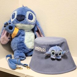 Stitch Plush Bag + Bucket Hat (Set)
