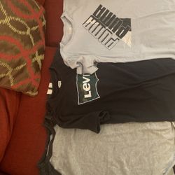3 Boys Shirts Size M Cat &jack ,Levi’s ,puma