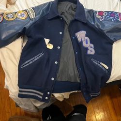  Vintage Leather Varsity Jacket