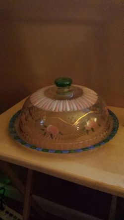 Hand Painted Vintage Cake Dish