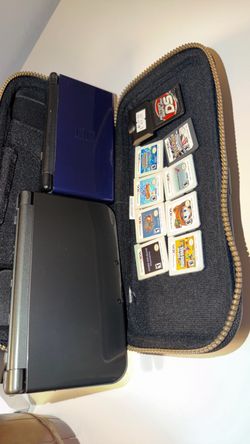 Nintendo 3DS XL + DS Lite Bundle — 8 Games + Action Replay