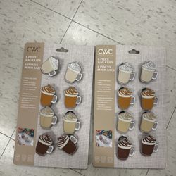 NWT Coffee-Themed Bag Clips - Set of 16