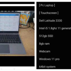 [ Pc Laptop ] [ Touchscreen ] Dell Latitude 3330 Intel i5 1.8ghz 11th Generation 512gb SSD Wi-Fi 8gb Ram Webcam Windows 11 Pro