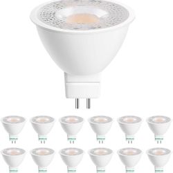 GEPLAD 12 Pack MR16 LED Bulb,GU5.3 Bi-Pin Base LED Bulbs, 5W (50W Equivalent) 5000K Daylight 450LM 40 Degree Beam Angle f