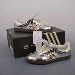 Size 9 - adidas Samba x Wales Bonner Low Silver Metallic