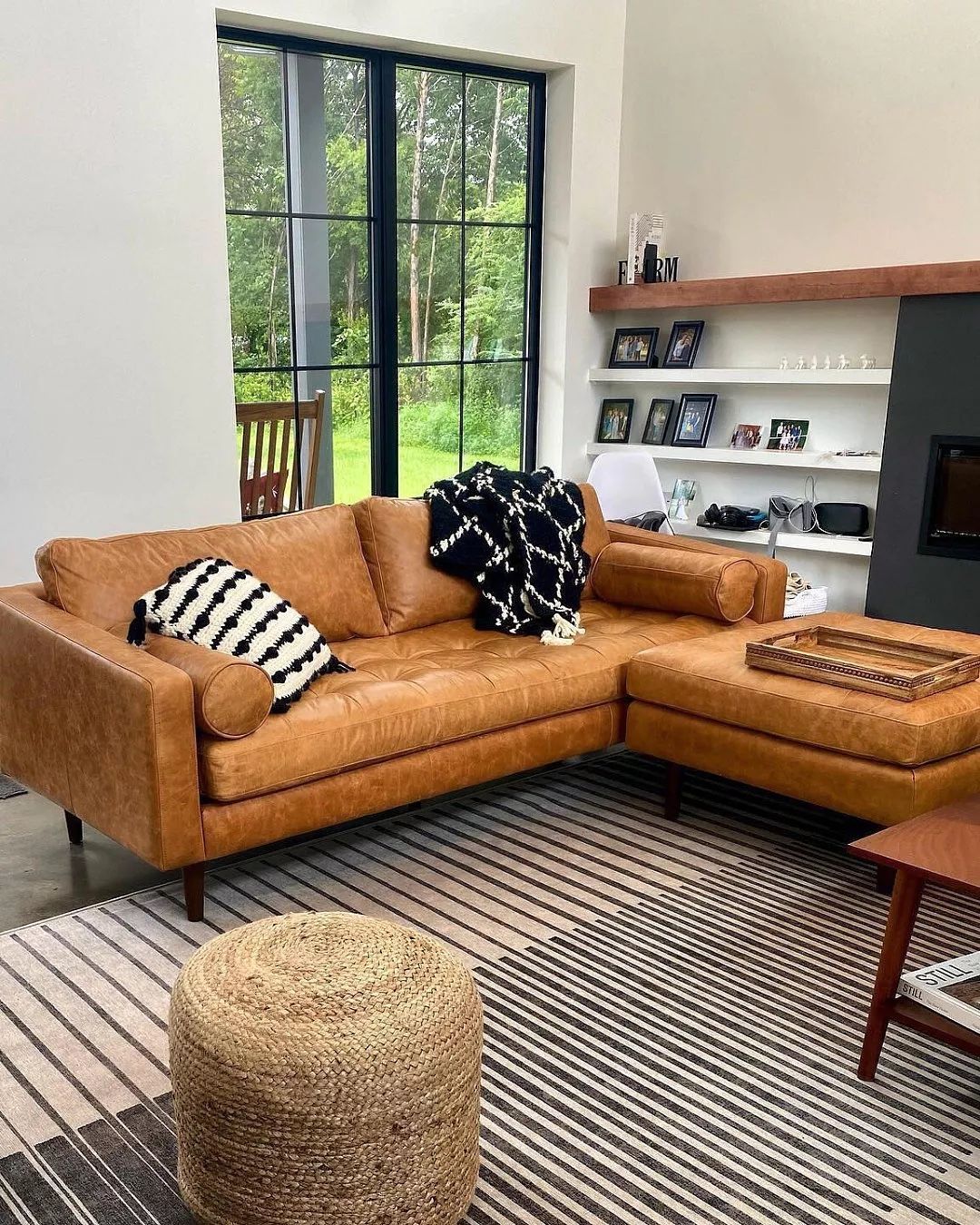 Leather Ottoman