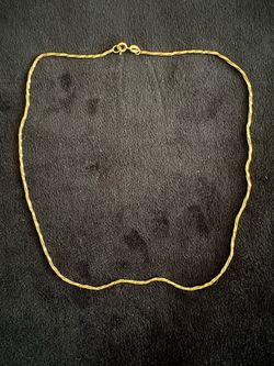 18K Yellow Gold twisted Foxtail Necklace