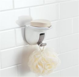 MSRP $4500 - (500 Units) Moen Suction Cup Soap Dish With Hook in White