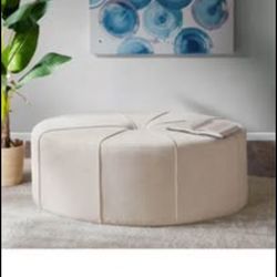 Ferris Oval Ottoman In Cream