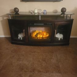 Fireplace TV stand with cabinets