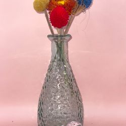 Decorative Hammered Leaded Glass Bottle with Crystal Cut Stopper