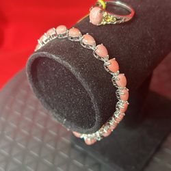 Peach Oregon Opal Jewelry Set 